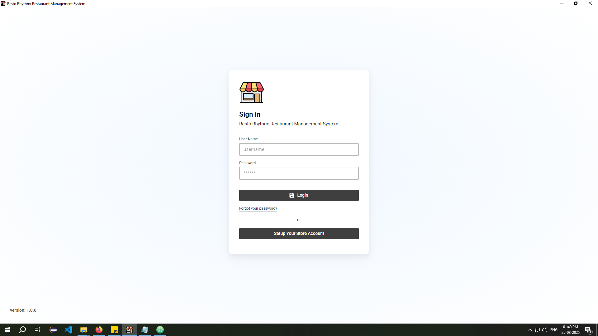 Restaurant Management System Login